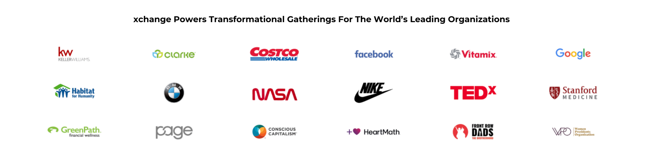Colorful collection of brand logos on a white background.